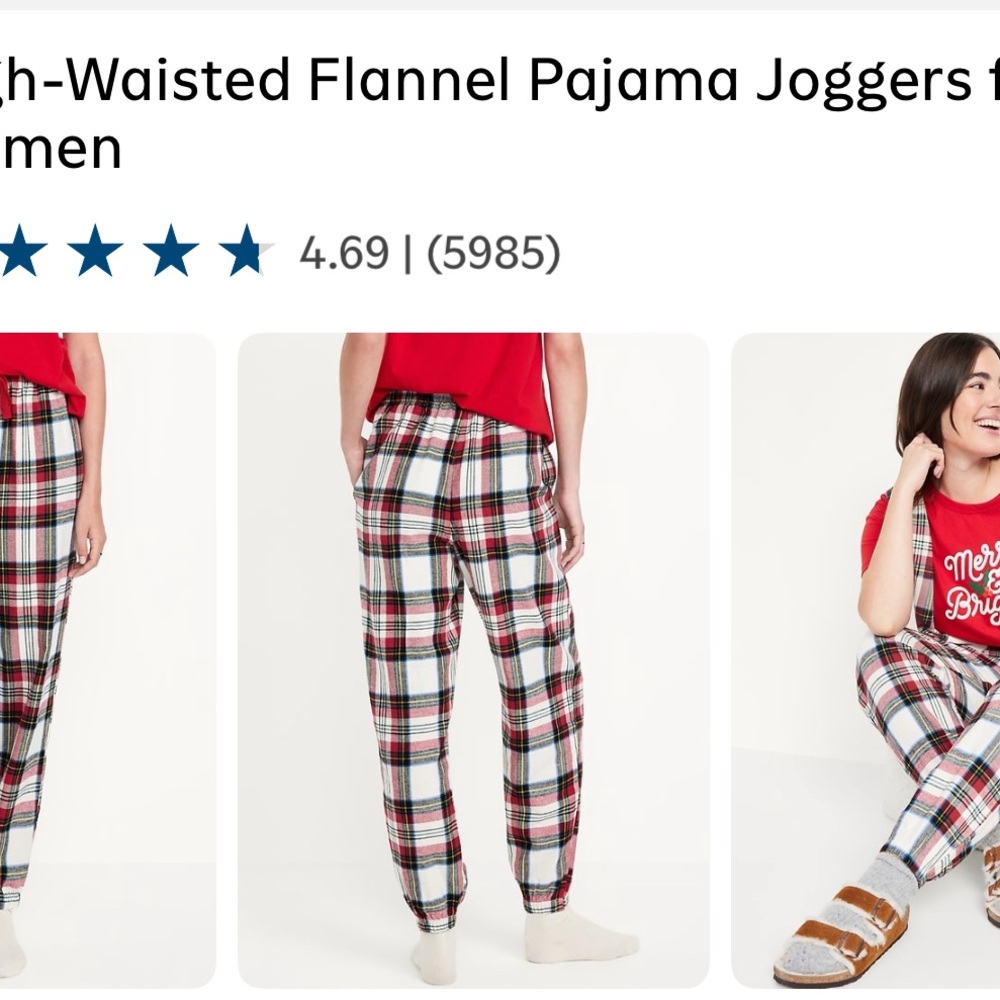 Old Navy High-Waisted Flannel Pajama Joggers for Women Size xxxL, 4x New